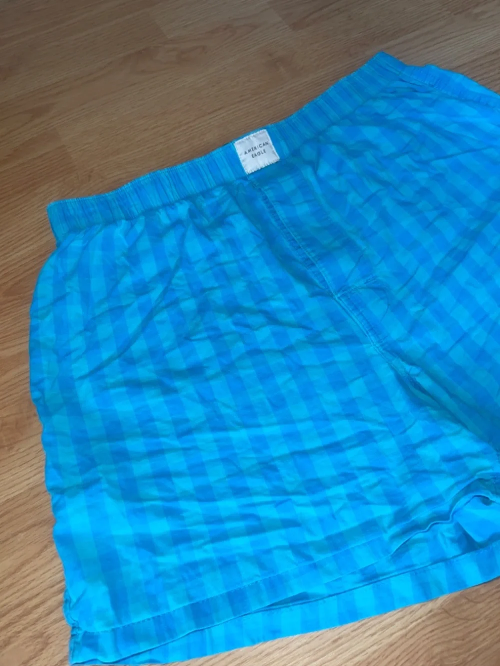 American Eagle Blue Checkered Boxer Shorts Size Medium